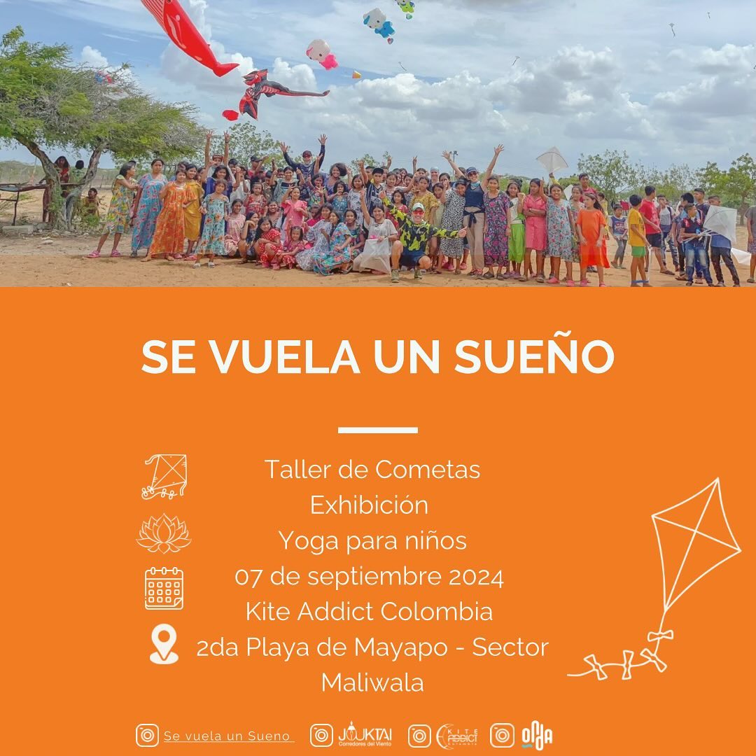 🌟 ¡Únete a “Se Vuela un Sueño”! 🌟

¿Listos para volar tus sueños? 🪁✨

Te invitamos a participar en nuestro taller de cometas, donde aprenderemos a construir nuestras propias cometas y, lo más importante, a soñar en grande. 🌈 Ven con tu familia y amigos, y juntos haremos que nuestros sueños lleguen más alto que nunca. 🚀💫

📅 **Fecha:** 7 de septiembre 2024
🕒 **Hora:** 2:00 pm 
📍 **Lugar:** Kite Addict Colombia 

No necesitas experiencia, solo trae tus ganas de crear, volar y compartir un día lleno de esperanza y alegría. ¡No te lo pierdas!
* taller de cometas con @sevuelaunsueno 
* exhibición con @sevuelaunsueno 
* clase de yoga para niños con @laondayoga 

#SeVuelaUnSueño #VolarSueños #Invitación #TallerDeCometas #Comunidad #SueñosQueVuelan